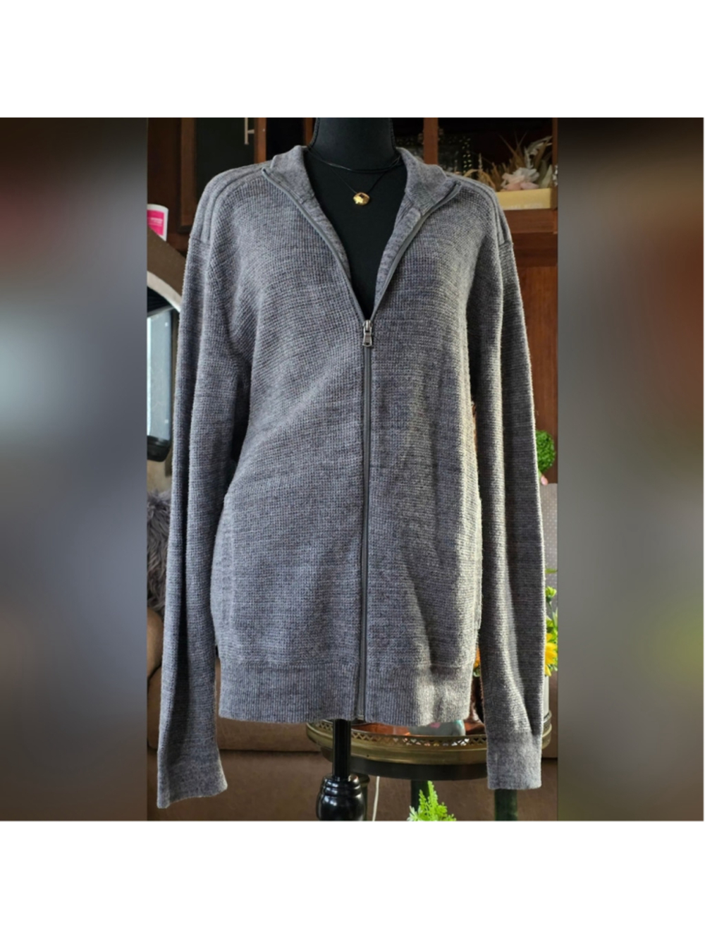 MICHAEL Michael Kors Men's Charcoal Zip-Up Sweater